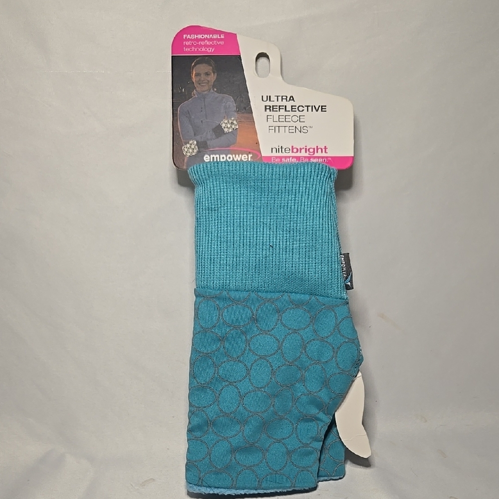 Teal Ultra Reflective Fleece Mittens